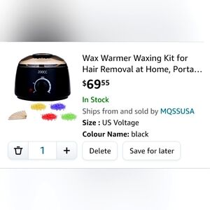Black Wax Warmer Waxing Kit
